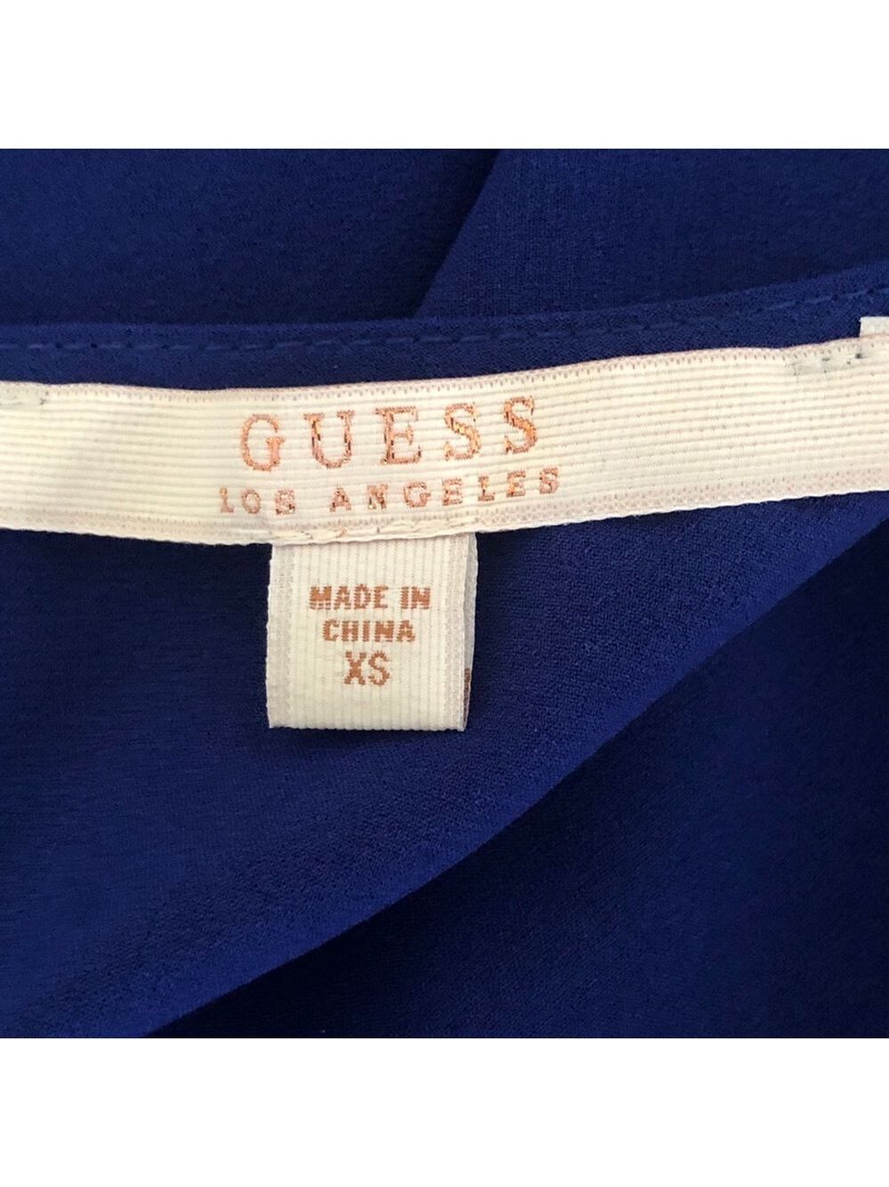 $10 SALE Guess Scalloped Hem Open Back Long Sleeve Top XS - Picture 5 of 8